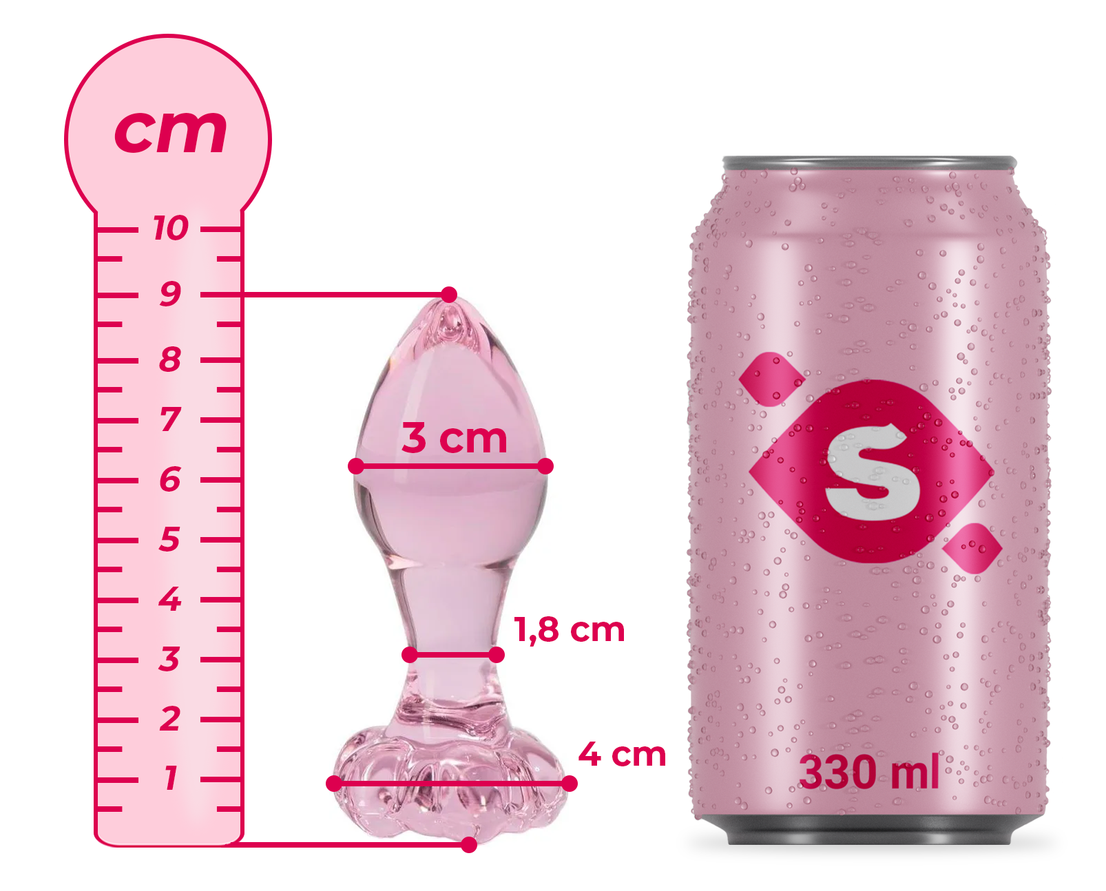 Análny kolík Flower Glass Plug (9 cm)