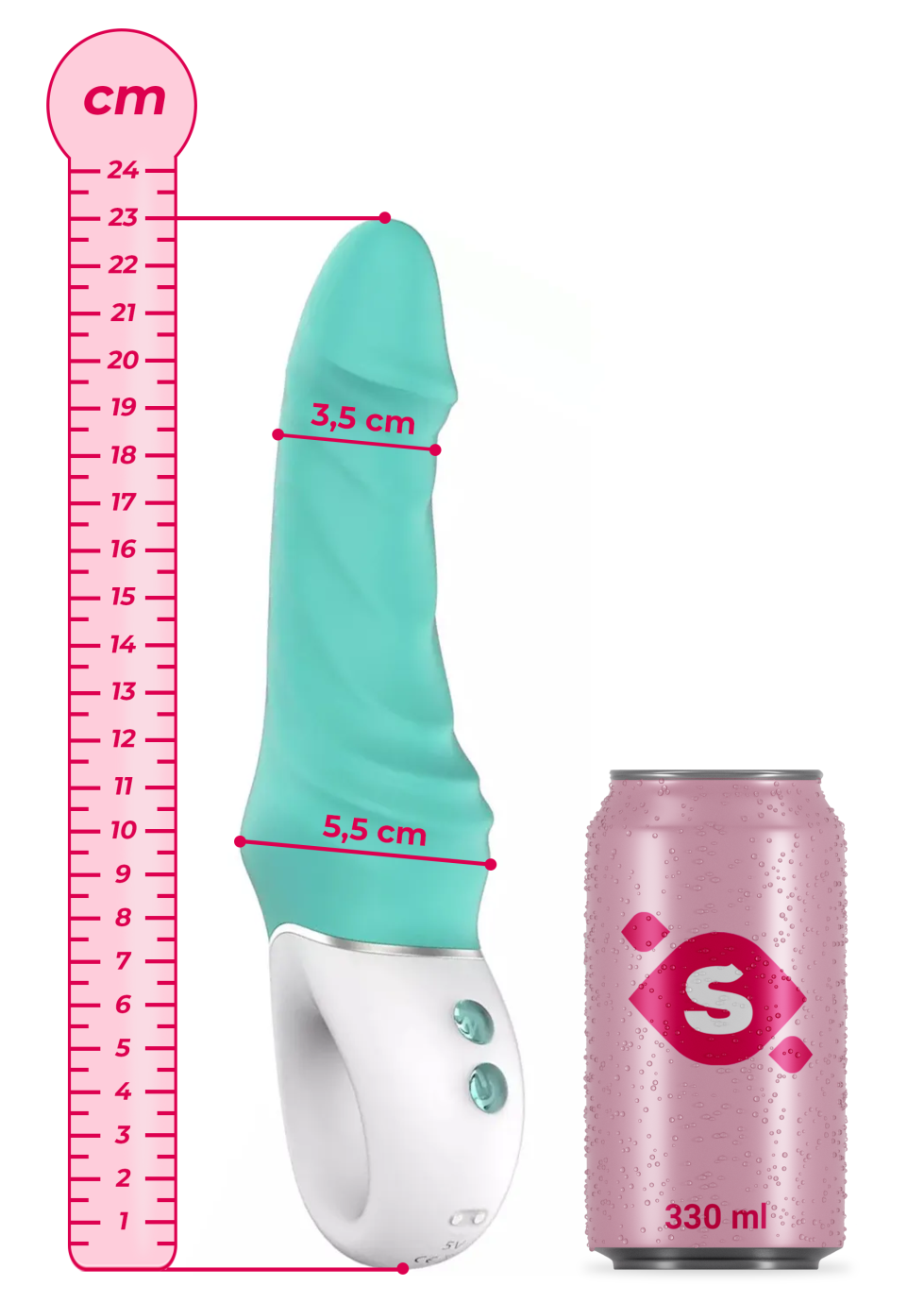 Silikónový vibrátor Rumba Blue (23 cm)