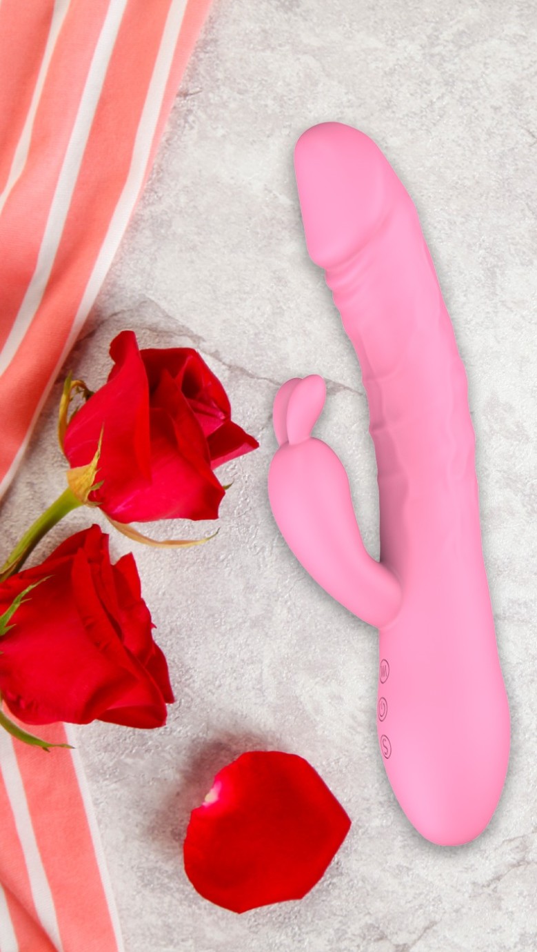 Handsfree pulzátor s výbežkom na klitoris Pulzie Bunny (22 cm)