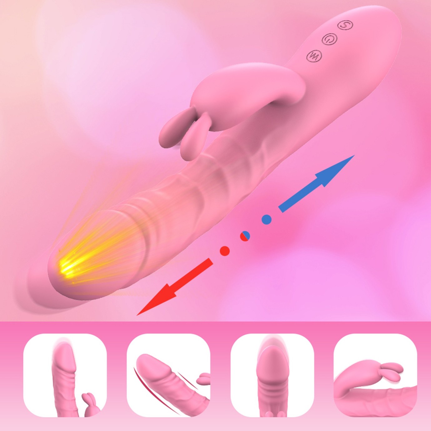 Handsfree pulzátor s výbežkom na klitoris Pulzie Bunny (22 cm)