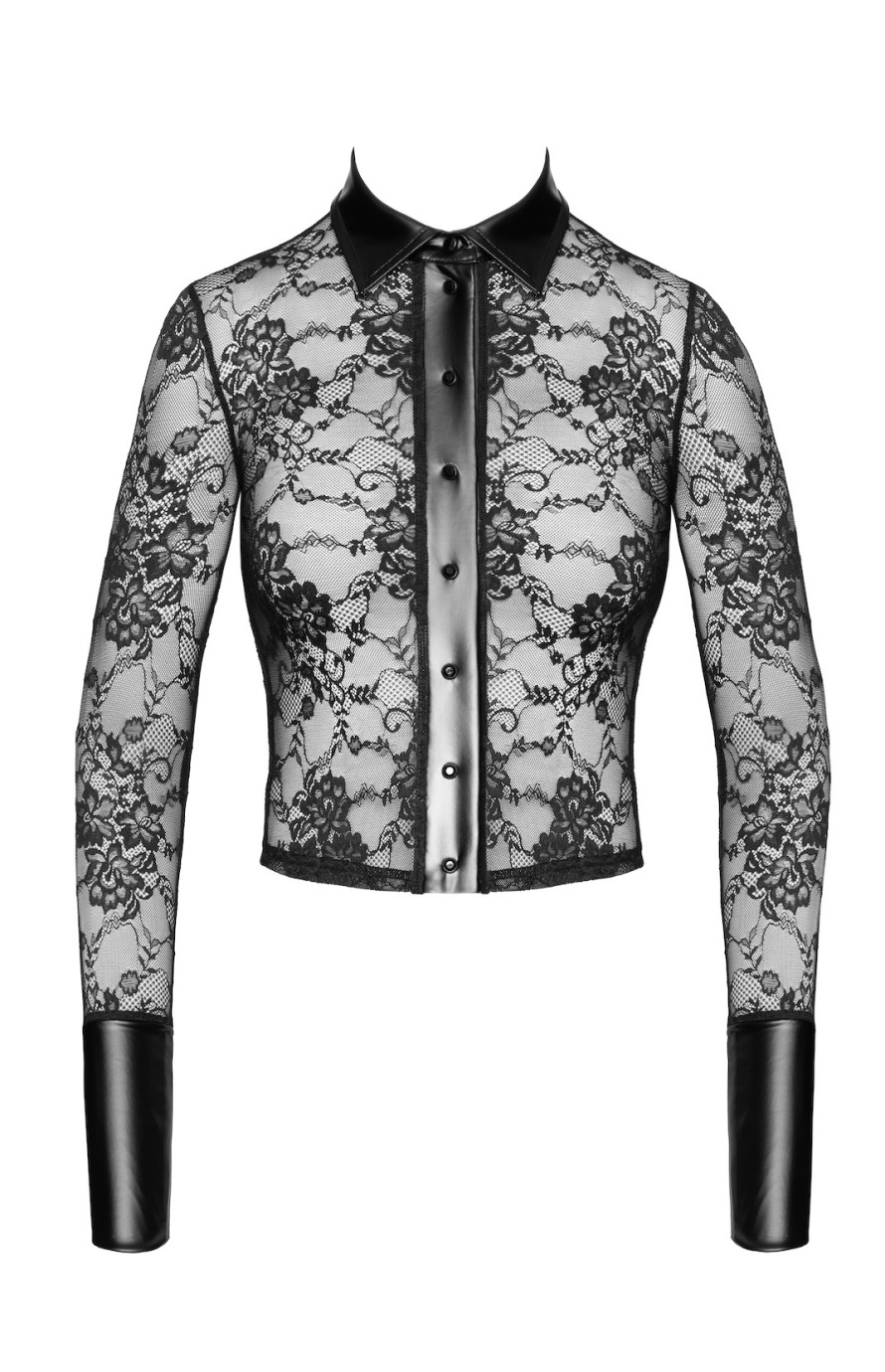 NOIR F377 Noirelle Lace Button-up Shirt