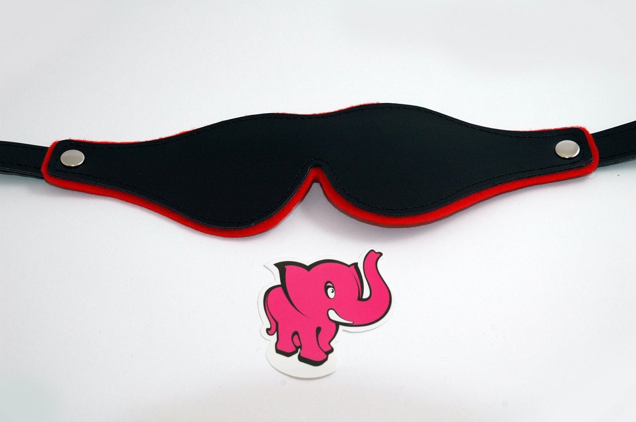 Kožená maska na oči BlackRed