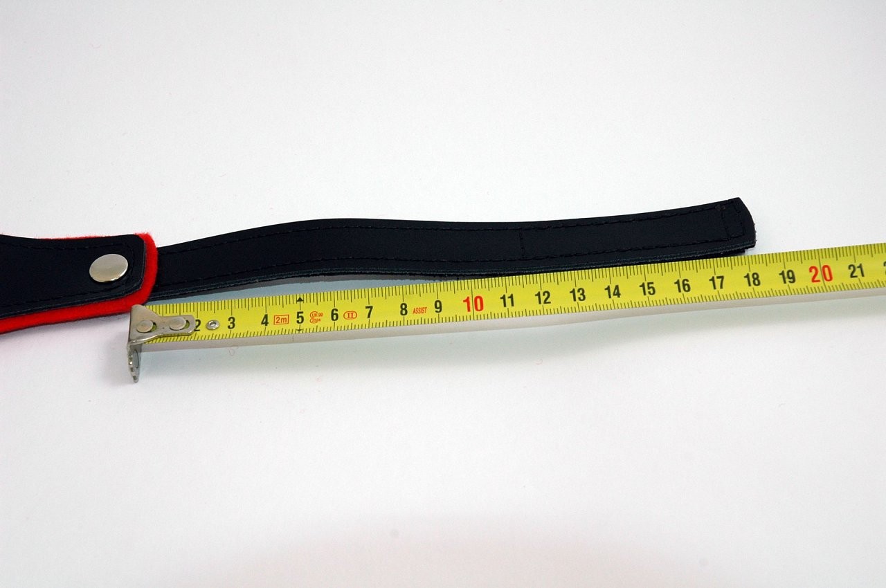 Kožená maska na oči BlackRed - rozmery