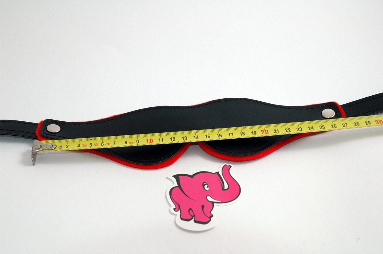 Kožená maska na oči BlackRed - rozmery