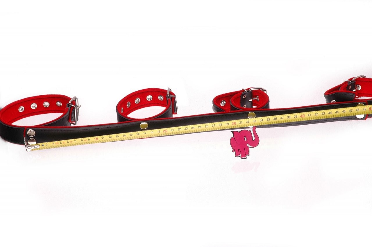 Kožená putá na ruky a nohy BlackRed