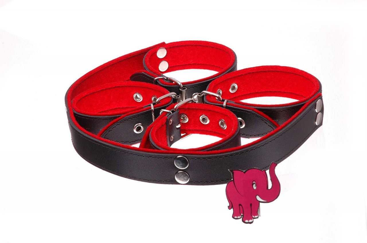 Kožená putá na ruky a nohy BlackRed