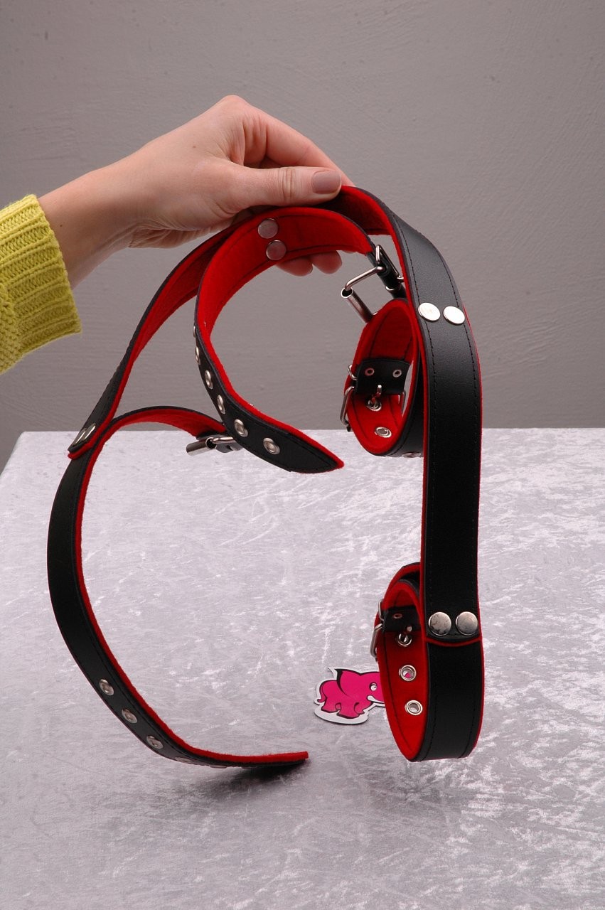 Kožená putá na ruky a nohy BlackRed