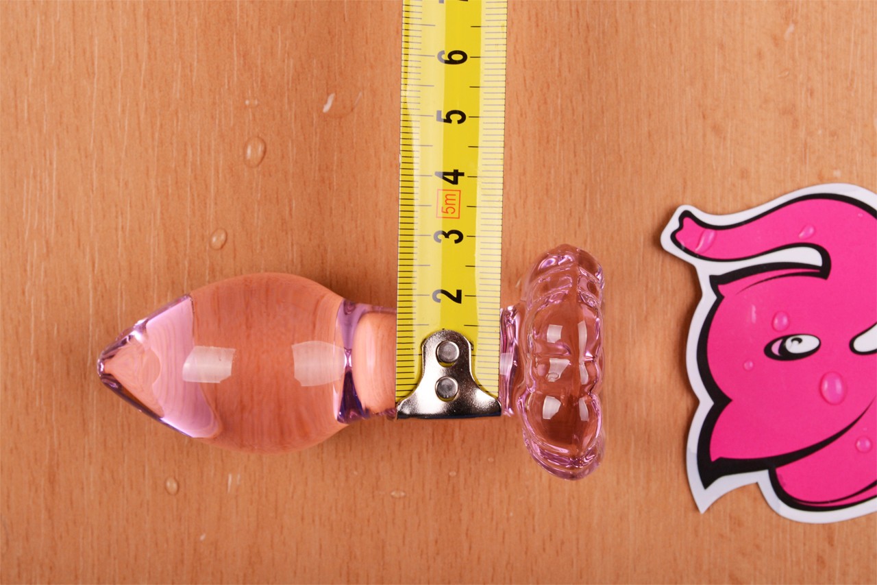 Análny kolík Flower Glass Plug s metrom