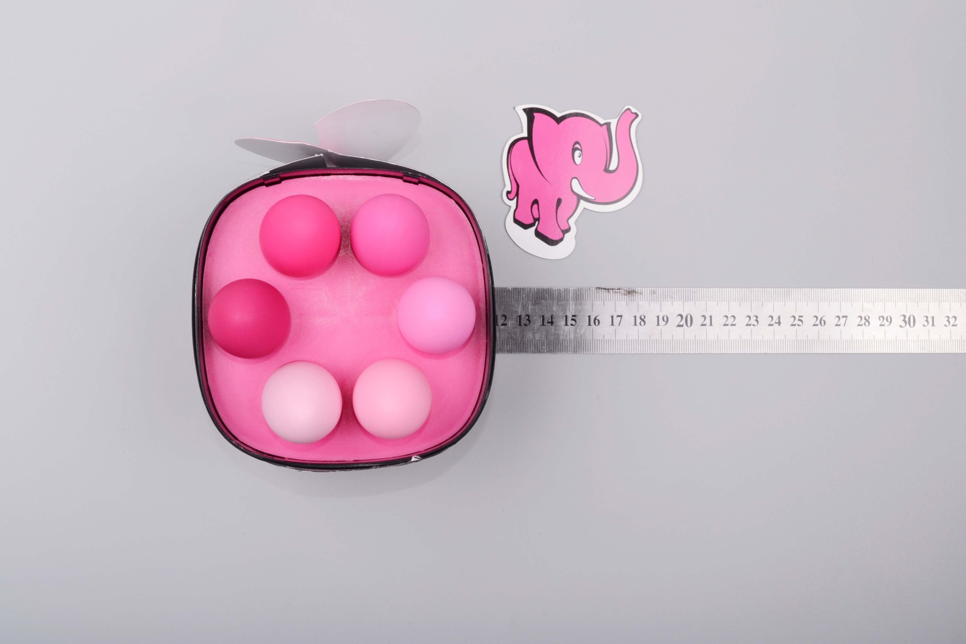 Sada vaginálnych činiek Deluxe Petite Kegel Balls, rozmery