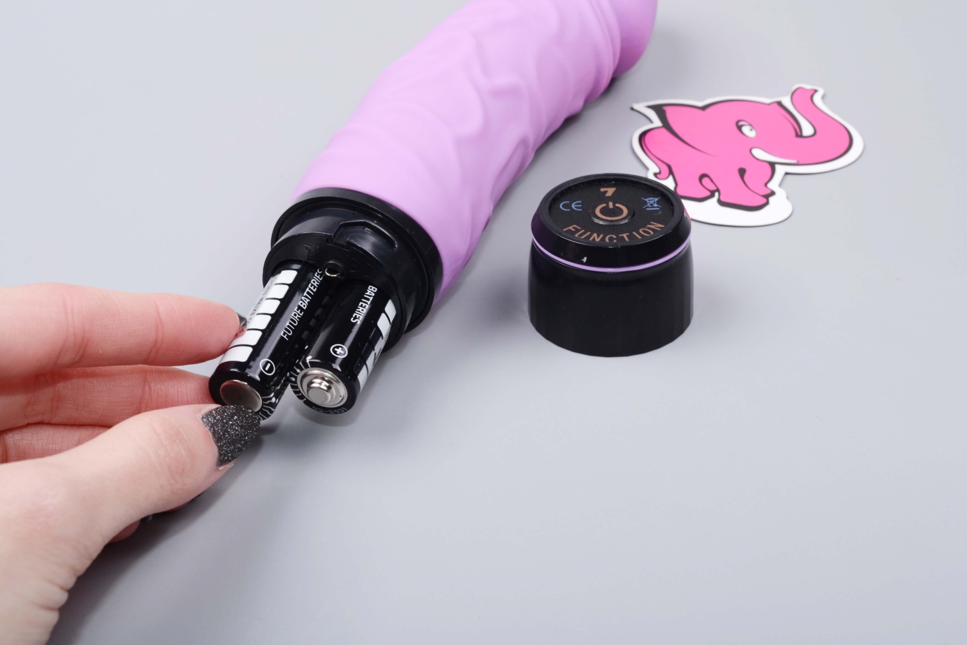 Silikónový vibrátor Čučoriedka Original (20 cm), batérie