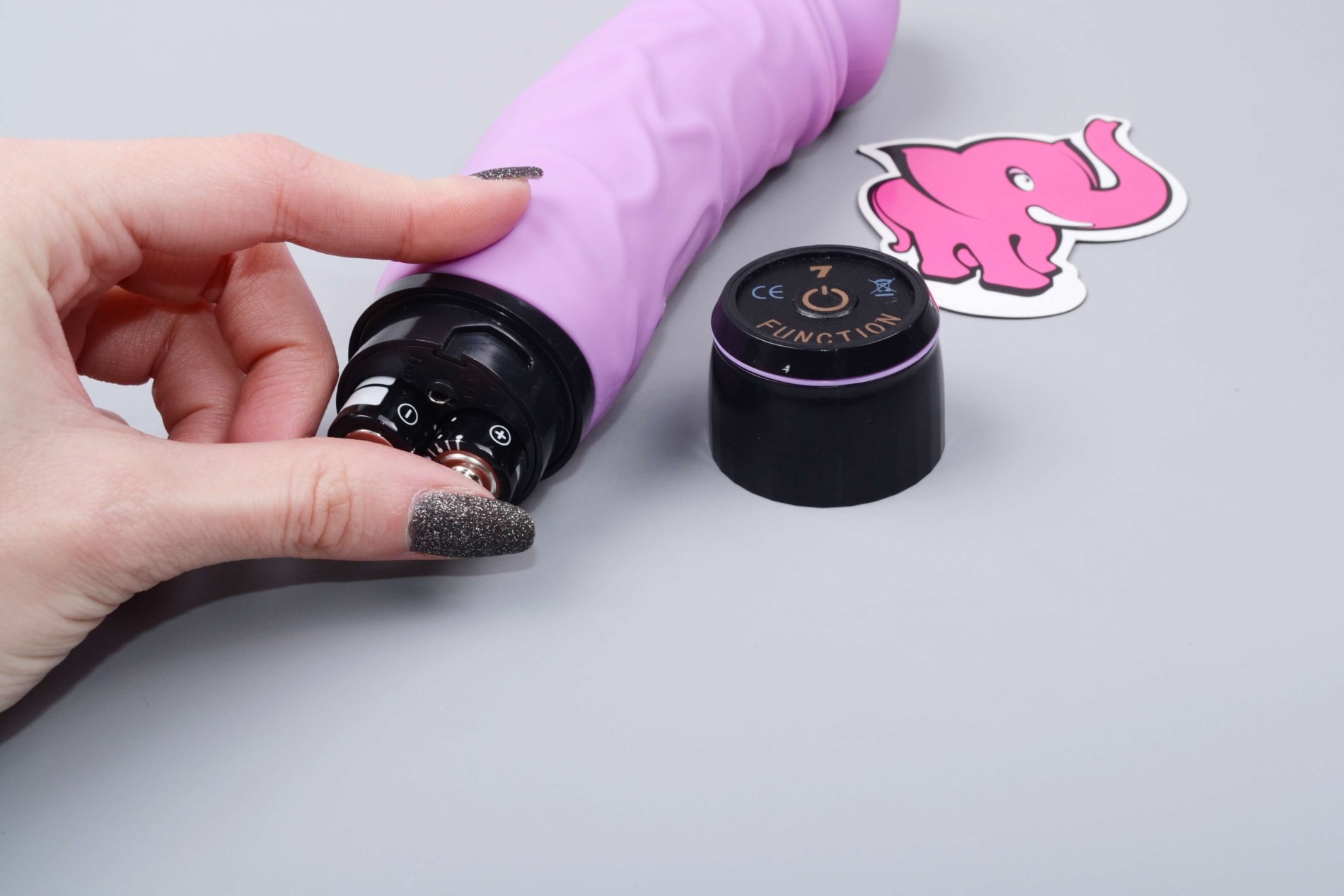 Silikónový vibrátor Čučoriedka Original (20 cm), batérie