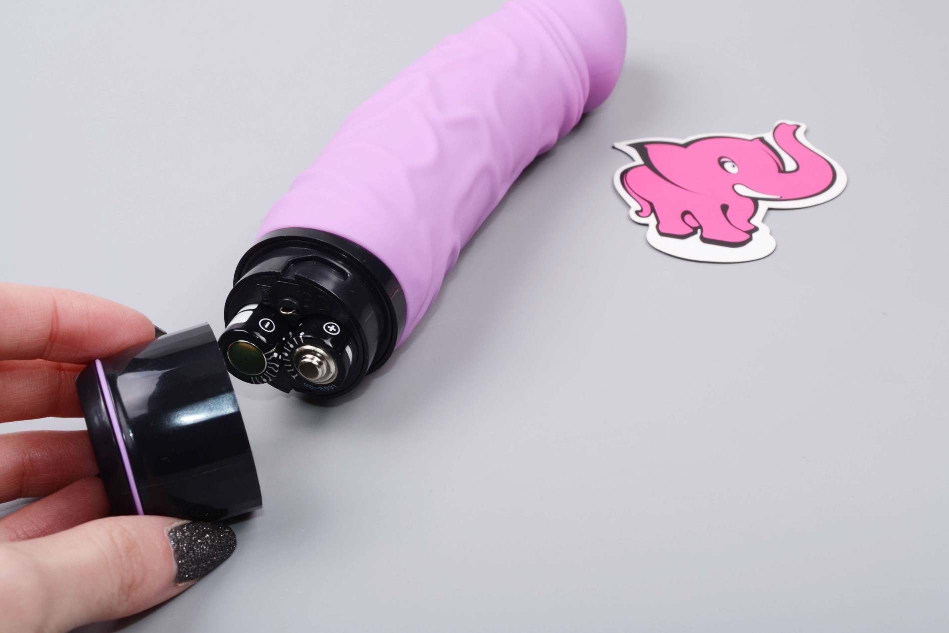 Silikónový vibrátor Čučoriedka Original (20 cm), batérie