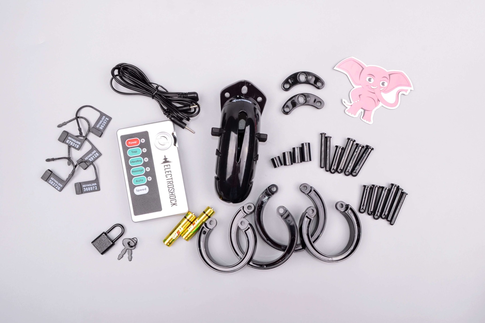 Elektrický pás cudnosti Spark of Obedience s ovládačom