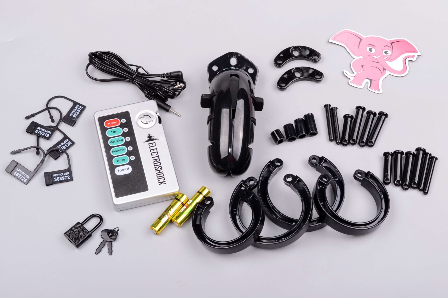 Elektrický pás cudnosti Spark of Obedience s ovládačom