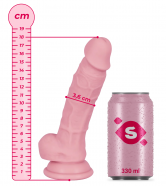 Dildo s prísavkou a semenníkmi Silicone (18 cm)