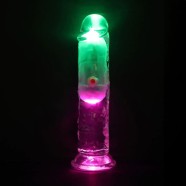 RealRock by Shots LED Vibrating Straight Cock - 6 / 15 cm - Transparent