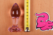 Análny kolík Flower Glass Plug s metrom