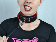 Kožený obojok BlackRed