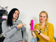 Silikónové dildo s prísavkou Hot Pink (18 cm), Domča a Verča