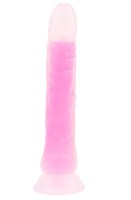 Svietiace dildo s prísavkou Pinky Glow (21,5 cm)