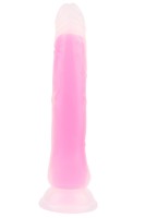 Svietiace dildo s prísavkou Pinky Glow (21,5 cm)