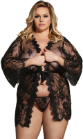 Plus size čipkovaný župan Veronica