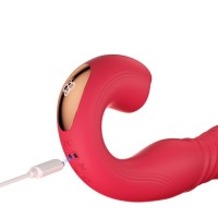 JOI THRUST 2  Pressure Sensing App Controlled Thrusting G-spot Vibrator & Tongue Clit Licker Red
