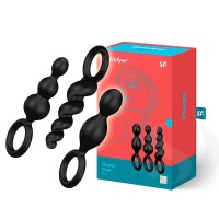 Satisfyer Plugs análne kolíky sada 3ks Black