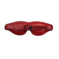 ROUGE Leather Padded Blindfold Burgundy with Black Accessories